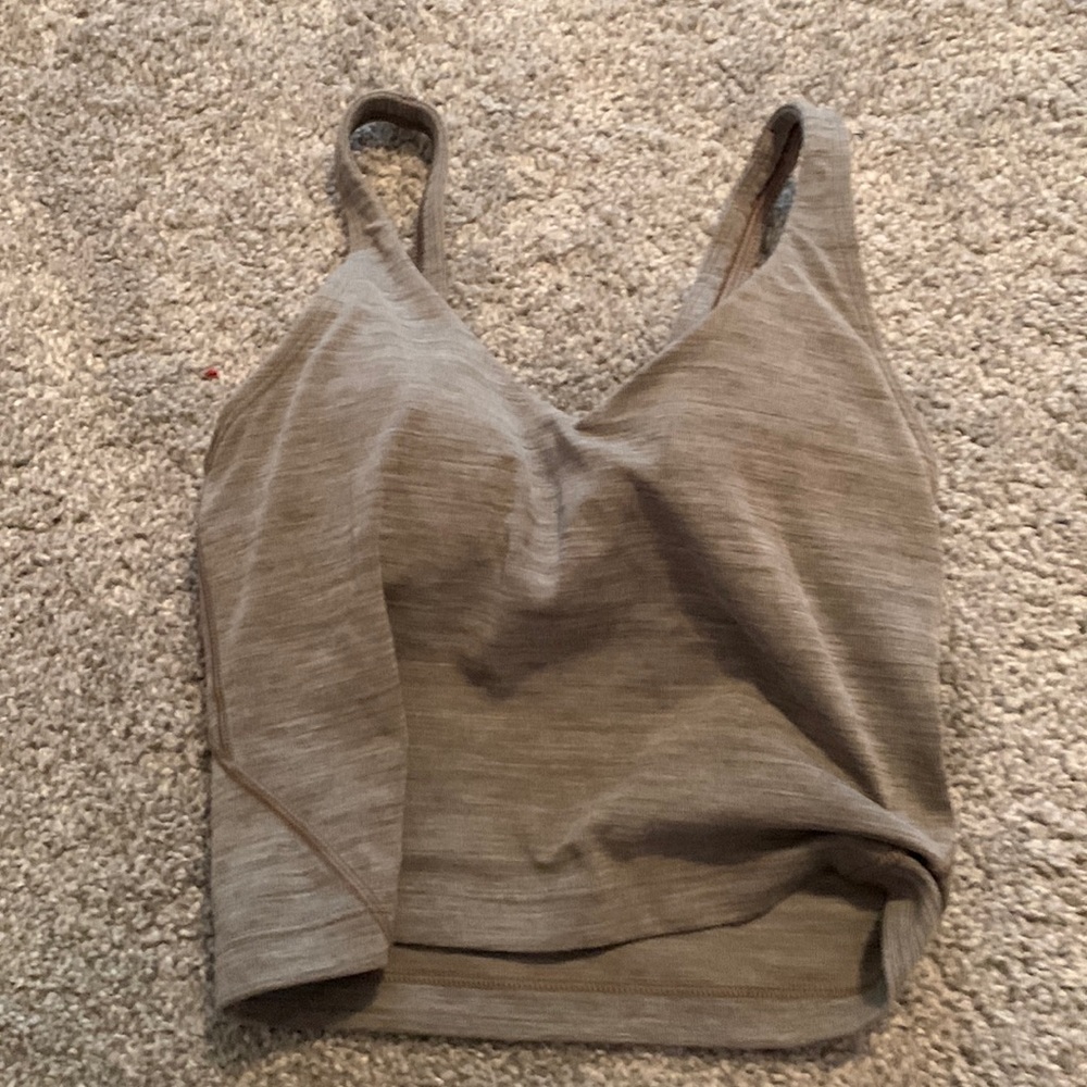 lulu align cropped tank, heathered gray, size 0, rare can’t get anymore
